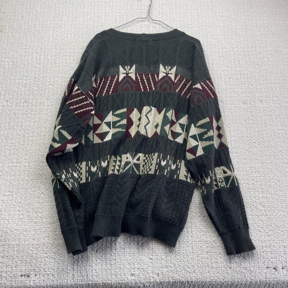 VTG Functionals Cardigan Grandpa Sweater Men XL Colorful Aztec Knit Wool Blend - Picture 11 of 14